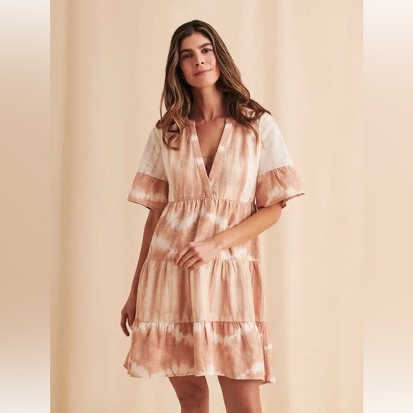FAHERTY La Vida Organic Cotton Swing  Dress in Maple Sugar - Picture 1 of 10